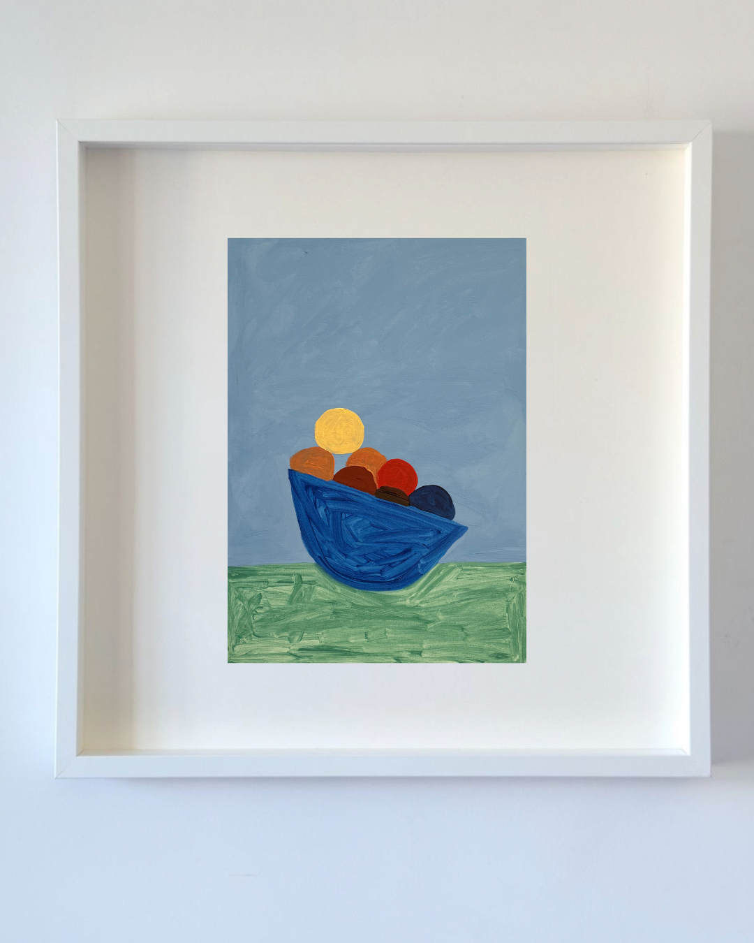 Cesto de frutas impressão emoldurada