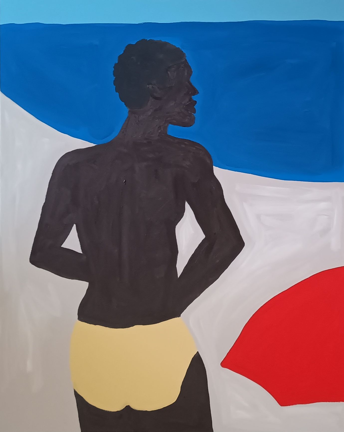 Pintura "Jovem preto na praia - 2025"