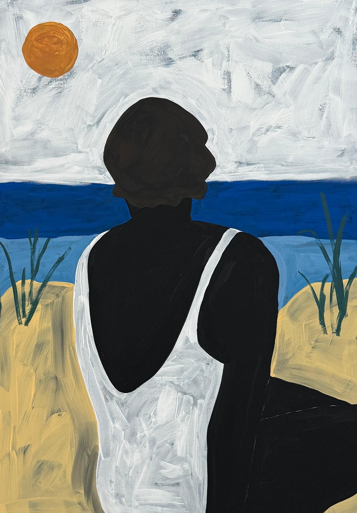 Pintura "Mulher preta a beira mar - 2026"