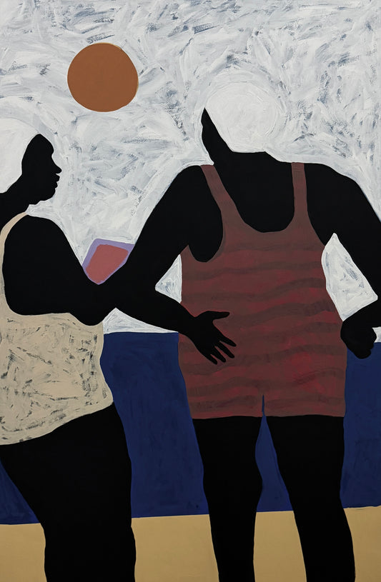 Pintura "Mulheres pretas com roupas de banho - 2025"