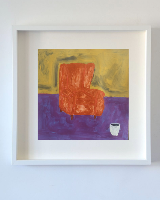 Aquela velha poltrona vermelha impressão emoldurada