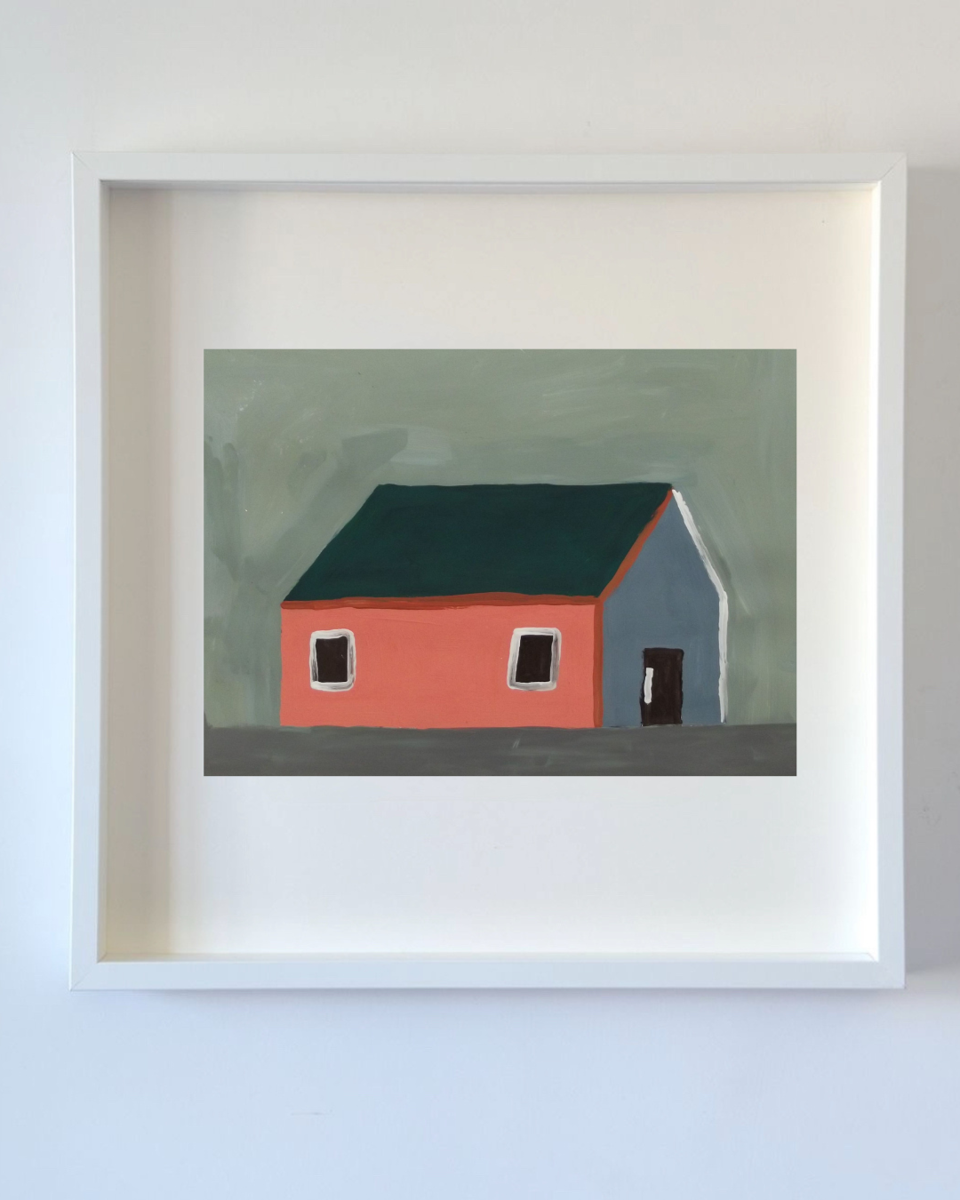 Casinha colorida impressão emoldurada