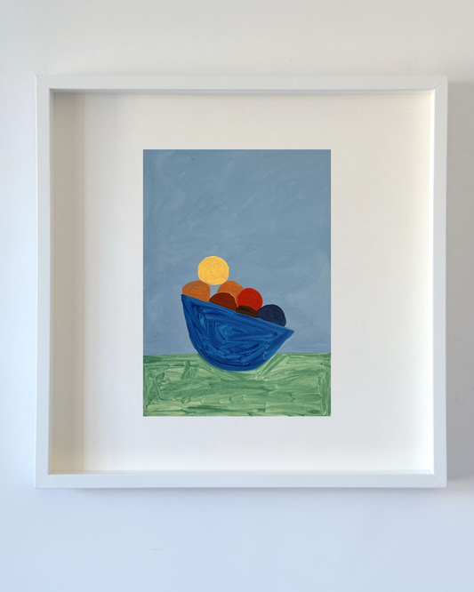 Cesto de frutas impressão emoldurada