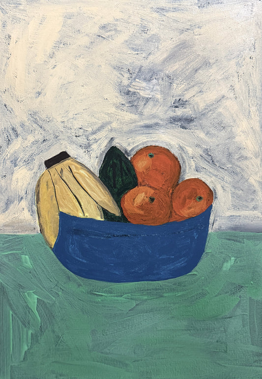 Fruteira Azul Impressão Fine Art