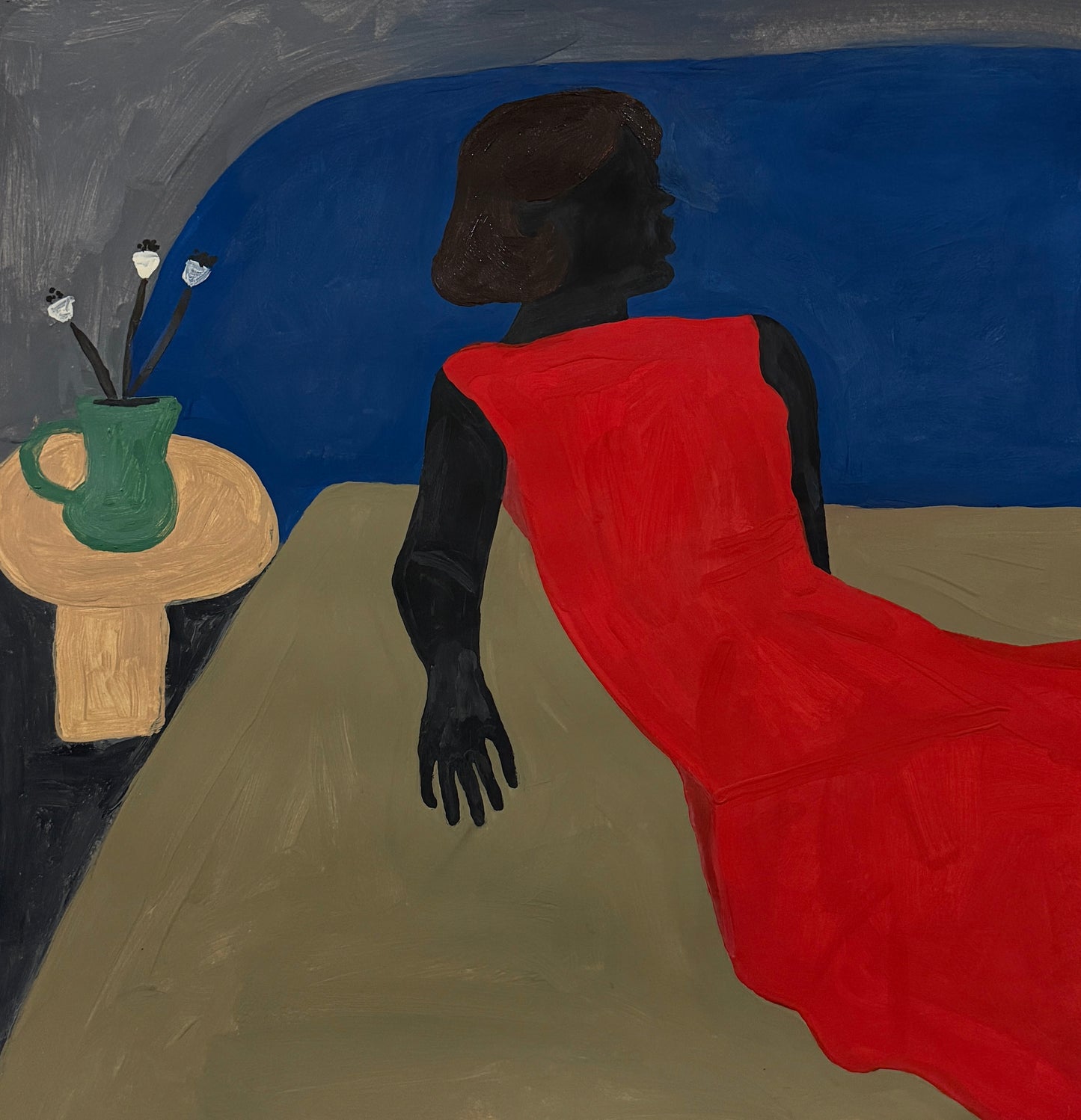 Pintura "Mulher de vestido vermelho - 2026"