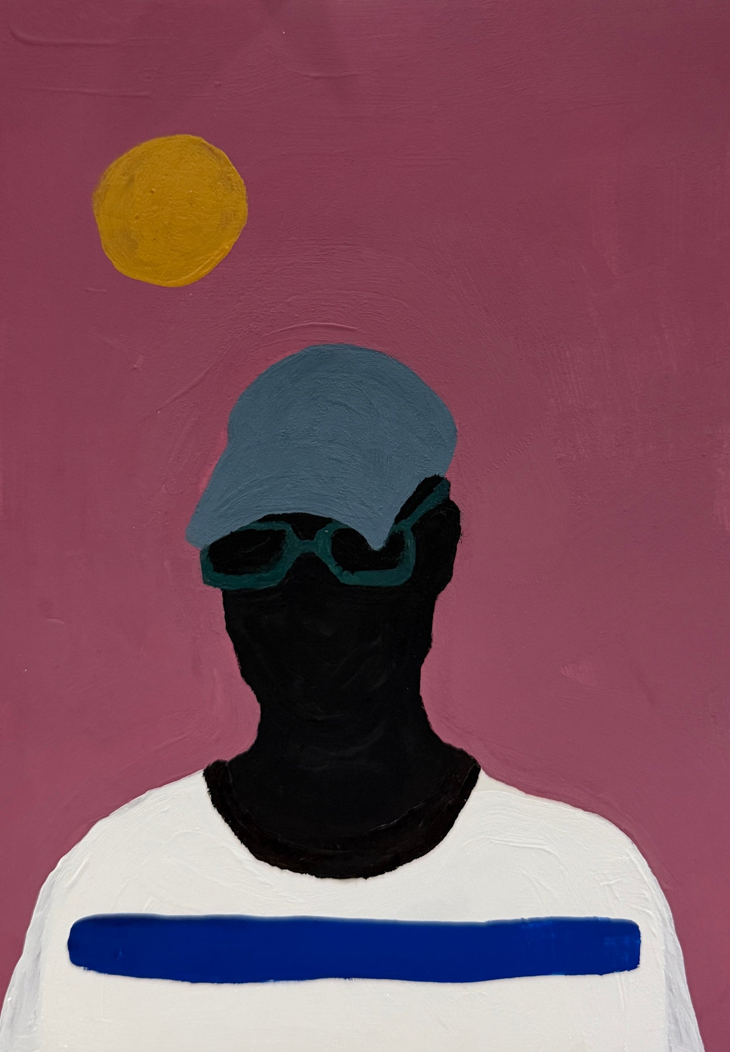 Pintura "Homem preto com boné e óculos - 2026"