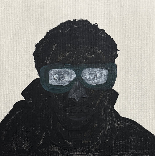 Homem preto de óculos verde Impressão Fine Art