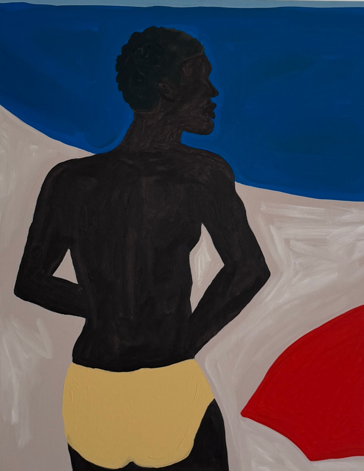 Pintura "Jovem preto na praia - 2025"