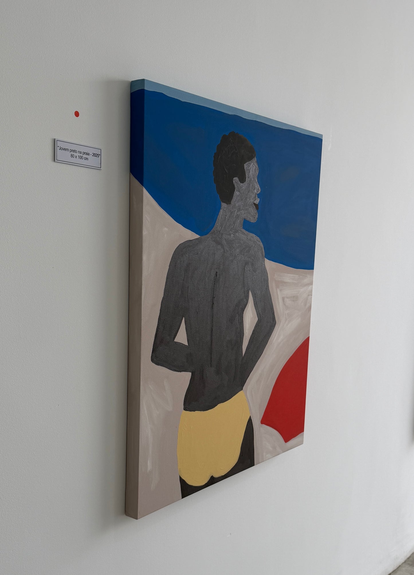 Pintura "Jovem preto na praia - 2025"