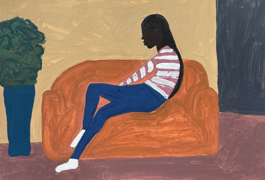 Pintura "Menina preta de meias brancas - 2025"