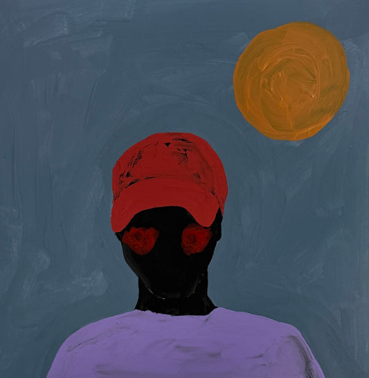 Pintura "Menino de boné vermelho - 2026"