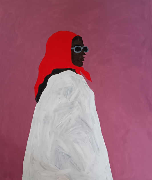 Moça preta de lenço vermelho - 2024 Impressão fine art