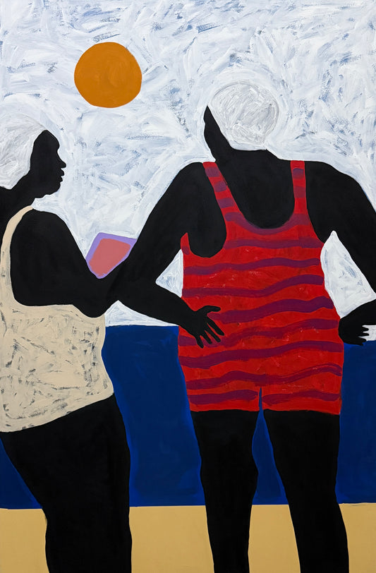 Pintura "Mulheres pretas com roupas de banho - 2025"