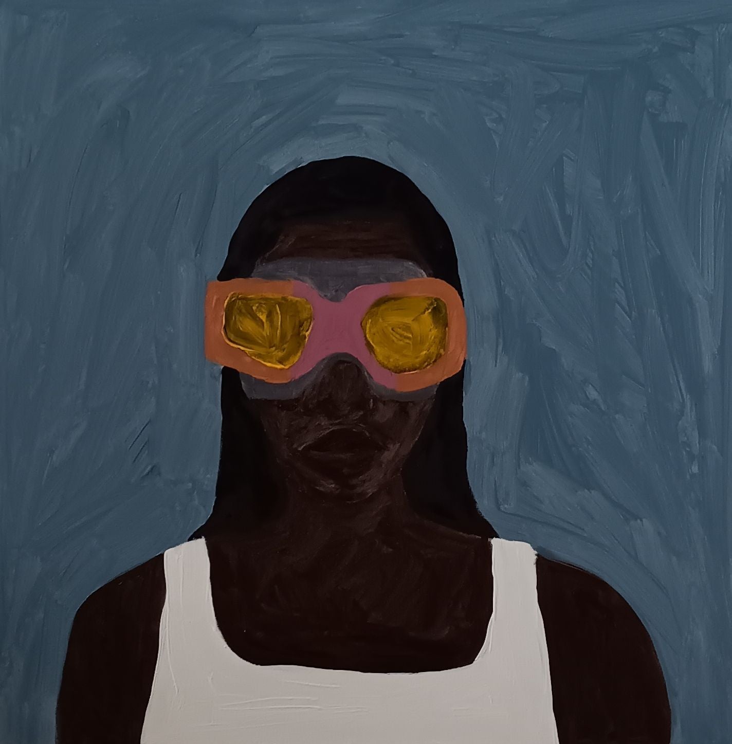 Mulher preta com óculos de mergulho impressão fine art