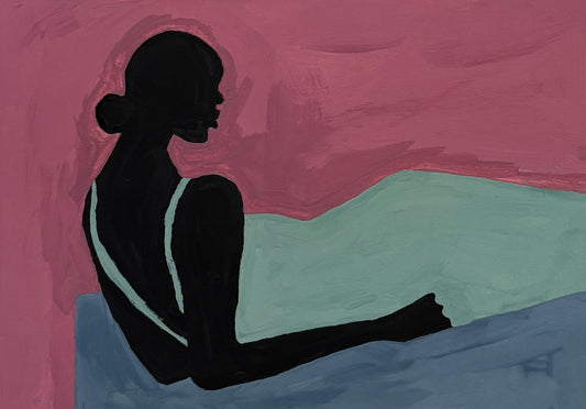 Pintura "Mulher preta de vestido verde - 2025"