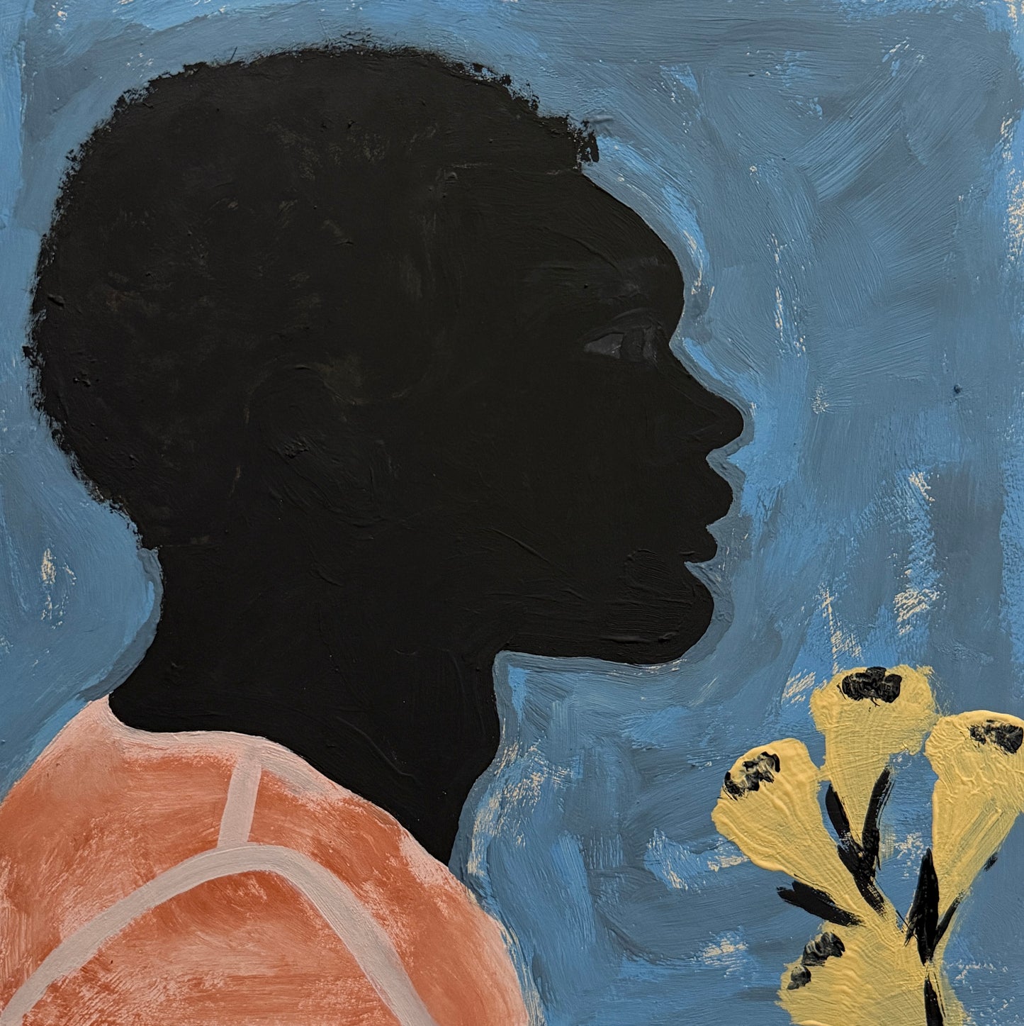 Pintura "O jovem preto e as flores - 2026"