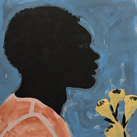 Pintura "O jovem preto e as flores - 2026"