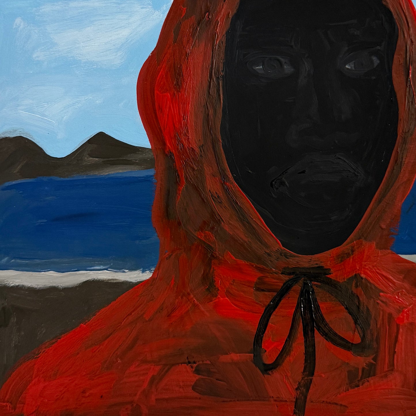 Pintura "Rodrigo com sua capa vermelha - 2026"
