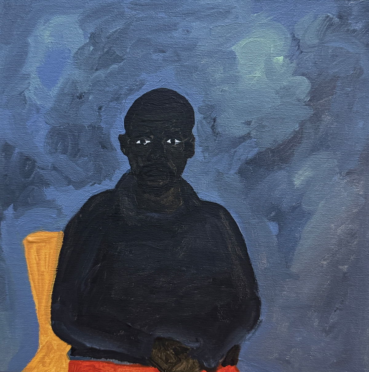 Pintura "Vicente em sua cadeira amarela"